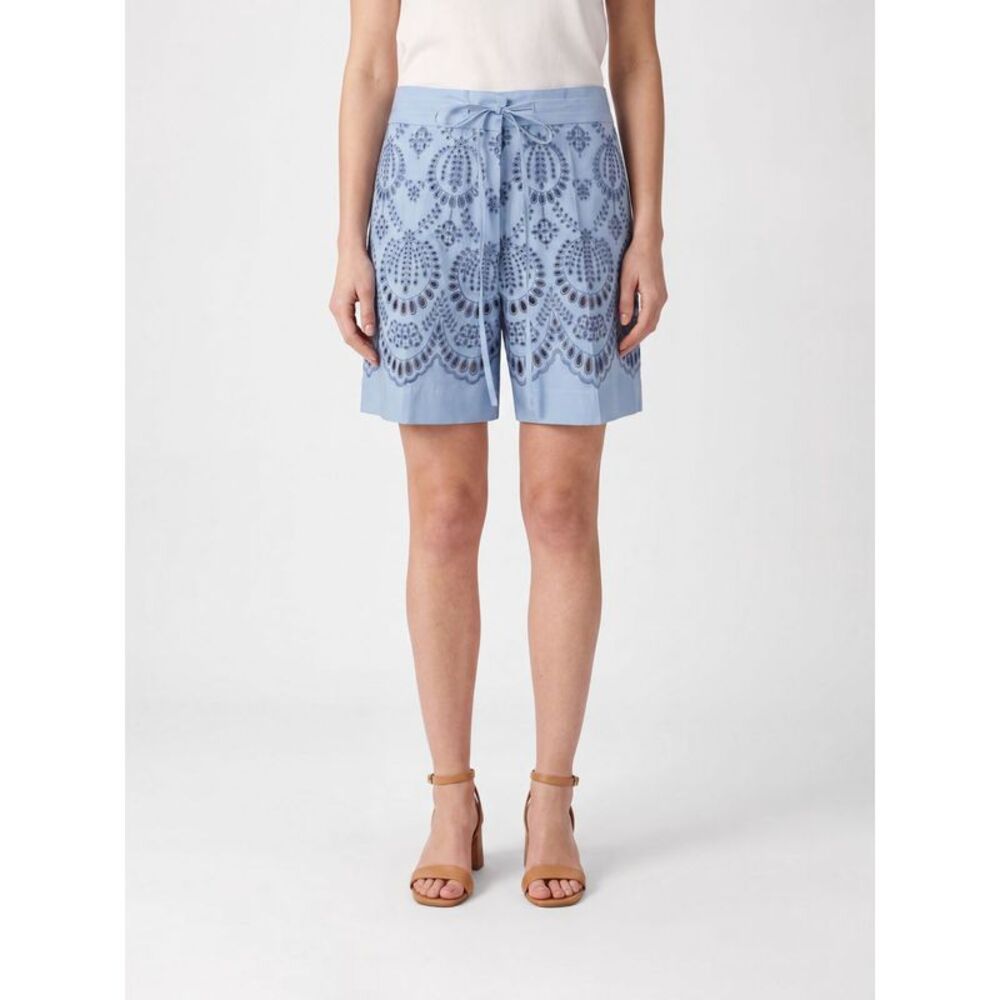 Parosh Women P.A.R.O.S.H. High-Waisted Cotton Broderie Anglaise Lace Shorts
